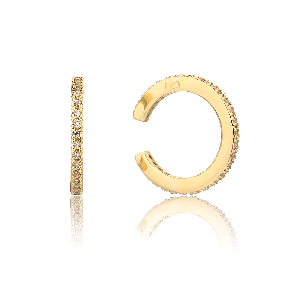 עגילי חישוק דמוי הליקס משובצים